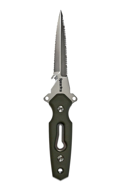 SpearPro Ranger GR Double Serrated 4.5" Stainless Steel Dive Knife Polished